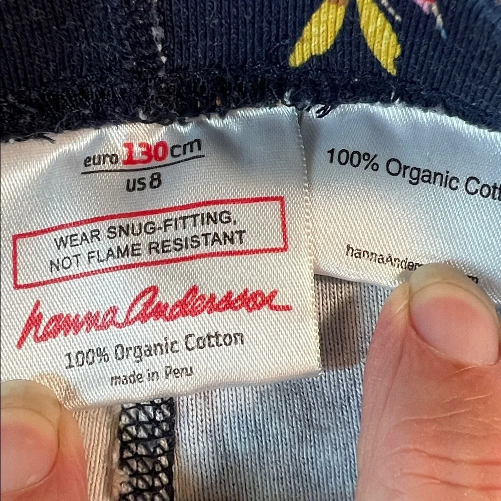 Hanna Andersson Castle and Gingerbread Pajama Set - Blue/Grey and Pink Sz 8